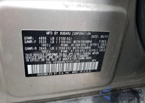 2017 Subaru Outback 2.5I Limited z USA, uszkodzony, nr VIN 4S4BSANC9H3401354